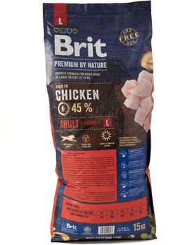 Сухий корм Brit Premium Adult L для дорослих собак великих порід зі смаком курки