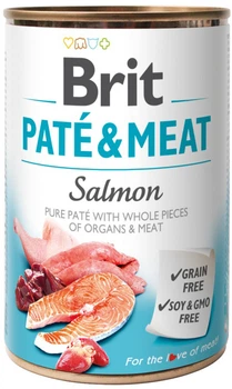 Влажный корм для собак Brit Paté & Meat со вкусом лосося и курицы 400 г (8595602557462/8595602530267)