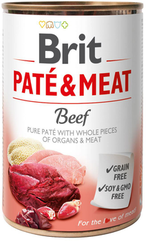 Влажный корм для собак Brit Paté & Meat со вкусом говядины и индейки