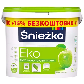 Фарба інтер'єрна акрилова Sniezka Eko (Снєжка Еко) сніжно-біла 11,5 л