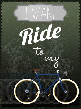 Флизелиновые фотообои с надписью 184x254 см Винтажный велосипед (2462V4A)+клей