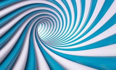 Готовые флизелиновые фотообои 254x184 см 3D Бело-голубой спиральный туннель (2150V4)+клей