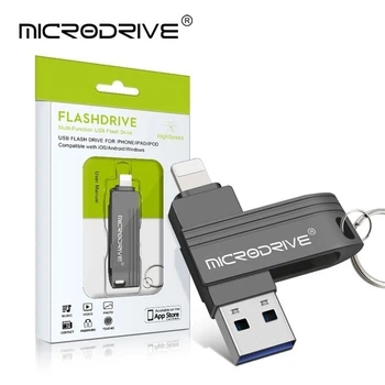 Флешка-накопитель Microdrive 256GB 2в1 для iPhone, ПК (black)