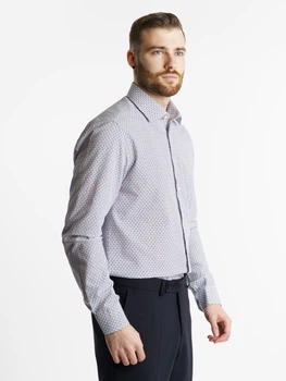 Сорочка чоловіча біло-синя Arber Slim Fit 40-41 зріст 4 біло-синій (M05.09.07.231)