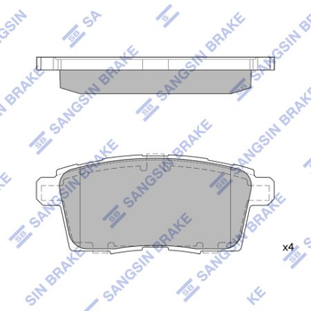 кт. Колодки гальмові дискові Sangsin SP1604