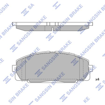 кт. Колодки гальмові дискові Sangsin SP2077