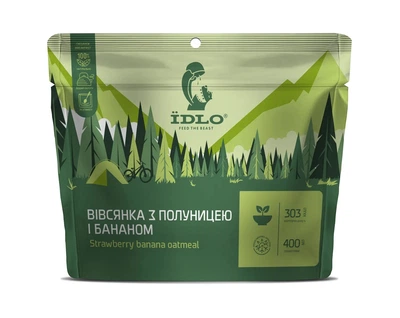 Сушені продукти ЇDLO Вівсянка з полуницею і бананом