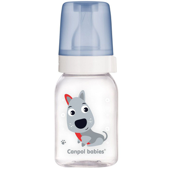 Пляшка з малюнком "Веселі звірята Собачка" 120 мл Canpol Babies BPA FREE (5903407118512)