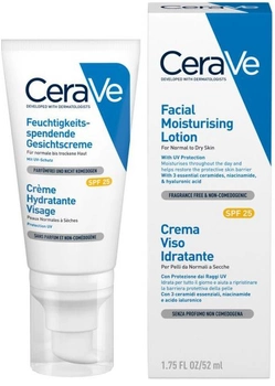 Денний зволожувальний крем CeraVe для нормальної та сухої шкіри обличчя із SPF25 52 мл (3337875597487)