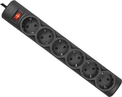 Сетевой фильтр Defender DFS 153 3 м 6 розеток Черный (4745090824841)