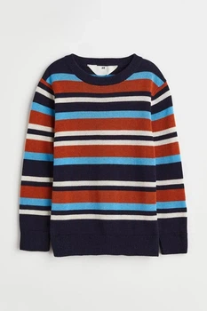 -Джемпер сине-коричневый в полоску H&M 122-128см (400093832)
