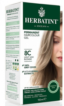 Гель-фарба для волосся з окислювачем Herbatint 8C Light Ash Blonde 150 мл (8016744805322)