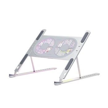 Портативная подставка для ноутбука/планшета з Ice Vibe Pad с охлаждением и подсветкой Aluminium alloys Silver (VA-P11F-SR)