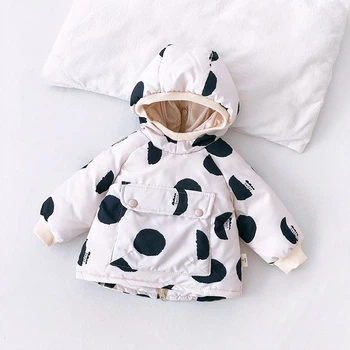 Куртка детская Dotted с карманом и молнией на спине Черно-белый 73см 10576
