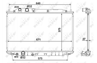 Радиатор охлаждения двигателя NRF 53186 Honda Civic 19010RNAJ51