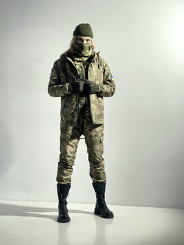 Зимовий костюм 'Terra Hot' зелений піксель жіночий + бафф хакі та рукавички XL