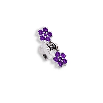 Серебряная заколка краб Цветок (9310-6)