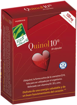 Дієтична добавка 100% Natural Quinol 10 100 мг 30 капсул (8437008750941)