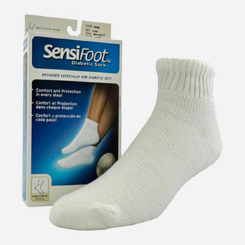 Компресійні шкарпеки Jobst Sensifoot Diabetes Short Socks White T/M (4042809173307)