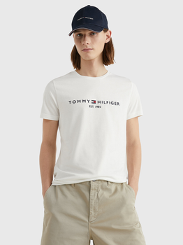 Koszulka męska basic Tommy Hilfiger MW0MW11465-118 S Biała (8719858444356)