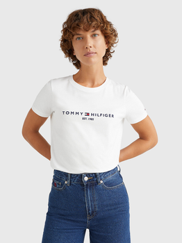 Koszulka damska bawełniana Tommy Hilfiger WW0WW31999-YBR S Biała (8720114744387)