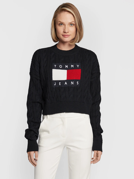 Sweter z golfem damski krótki Tommy Jeans DW0DW14261 S Czarny (8720641314855)