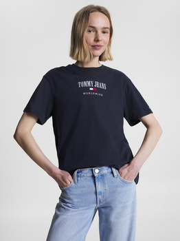 Koszulka damska bawełniana Tommy Jeans DW0DW16154-DW5 XL Niebieska (8720644429037)
