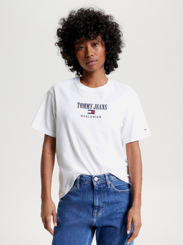 Koszulka damska bawełniana Tommy Jeans DW0DW16154-YBR L Biała (8720644472378)