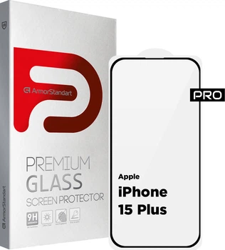 Защитное стекло ArmorStandart Pro для смартфона Apple iPhone 15 Plus Black (ARM71486)