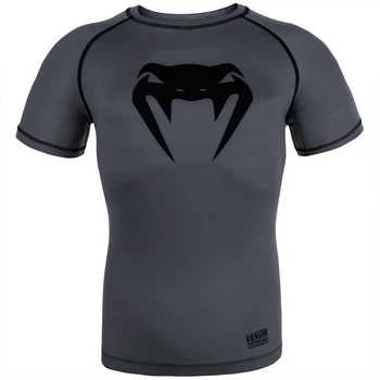 Компресійна футболка Venum Contender 3.0 Compression T-shirt Short Sleeves Heather Grey/Black (VENUM-03134-217-L)