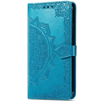 Кожаный чехол-книжка Epik Art Case с визитницей для ZTE Blade A51 Синий