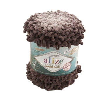 Пряжа для вязания Alize PUFFY FINE OMBRE BATIK 7243 ализе пуфи файн омбре батик плюшевая