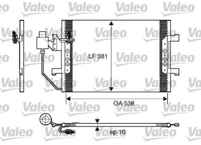 Радіатор кондиціонера Valeo 817504 Mercedes A-Class, M-Class 1685000354, 1685000454, A1685000454