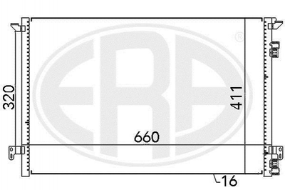 Радиатор кондиционера ERA 667012 Opel Vectra 0000051779945, 13101840, 13114943