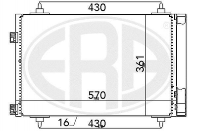 Радиатор кондиционера ERA 667078 Peugeot Partner, 307, 308; Citroen C4, Berlingo 6455CY, 6455GK, 6455HL