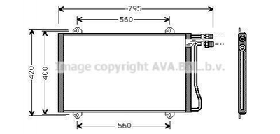 Радіатор кондиціонера AVA COOLING MS5219 Mercedes Sprinter 9015000554, 9015000454, A9015000454