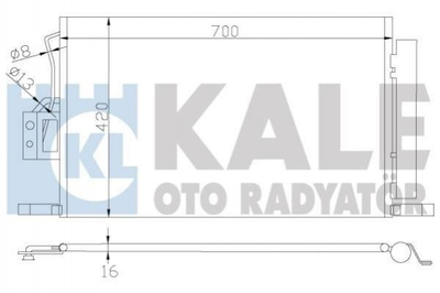 Радіатор кондиціонера KALE 379300 Hyundai Santa Fe 976062B000, 976062B200