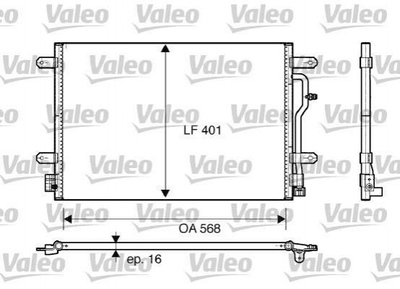 Радіатор кондиціонера Valeo 817741 Audi A4, A6; Seat Exeo 8E0260403D, 8E0260403L, 8E0260403T