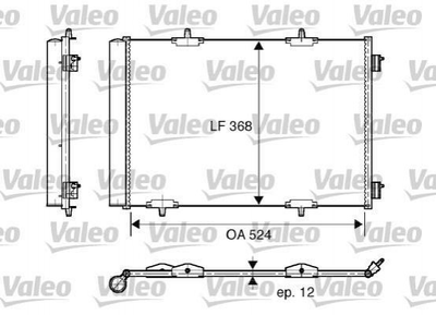 Радіатор кондиціонера Valeo 818015 Citroen DS3, C3, C4, C2; Peugeot 207, 2008, 208; Opel Crossland X 6455EK, 6455HF, 6455HG