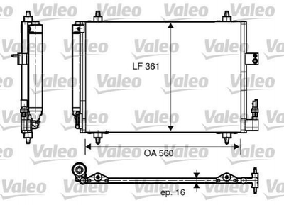 Радіатор кондиціонера Valeo 817824 Peugeot 407; Citroen C5, C6 6455CP, 6455FX