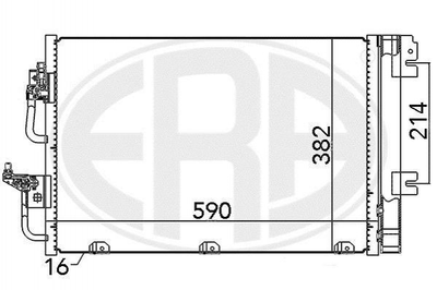 Радіатор кондиціонера ERA 667056 Opel Zafira, Astra 93178958, 52400555, 1850096