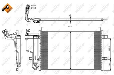 Радиатор кондиционера NRF 35922 Mazda 3 BBP261480B, BBY26148ZA, BBM461480C