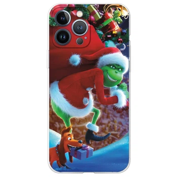 Силиконовый Чехол с Картинкой для iPhone 13 Pro Принт (Новогодний, Гринч) (43365-ysm2268)