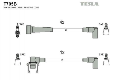 Провід високовольтні TESLA T705B 7700749826, 7700746401