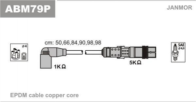 Провода высоковольтные Janmor ABM79P Volkswagen Transporter 021905409AA