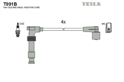 Провід високовольтні TESLA Opel Vectra, Astra, CORSA, Zafira 1282146, 1282147