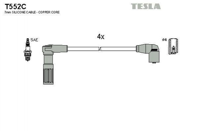 Провід високовольтний TESLA T552C Fiat Scudo, Tipo; Citroen Jumpy; Peugeot Expert 5967N2, 7735397