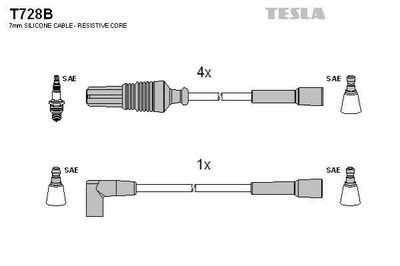 Провід високовольтні TESLA T728B 5967K6, 9153775680