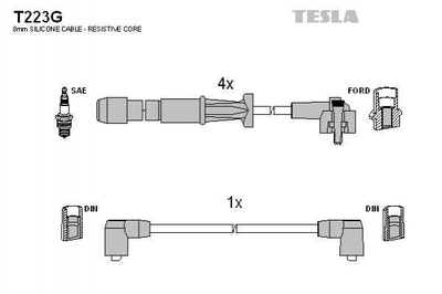 Провода высоковольтные TESLA T223G Ford Scorpio, Transit, Sierra 7053862, 7053866, 7262796