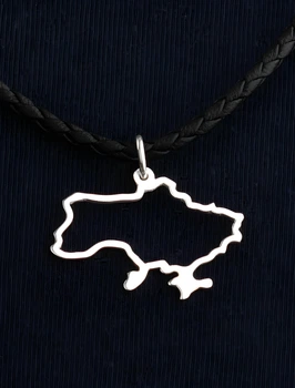 Кулон “Україна” зі шнуром 40 см. Срібло 925°. (АРТ. №145/40sh) Dadiverin Jewelry